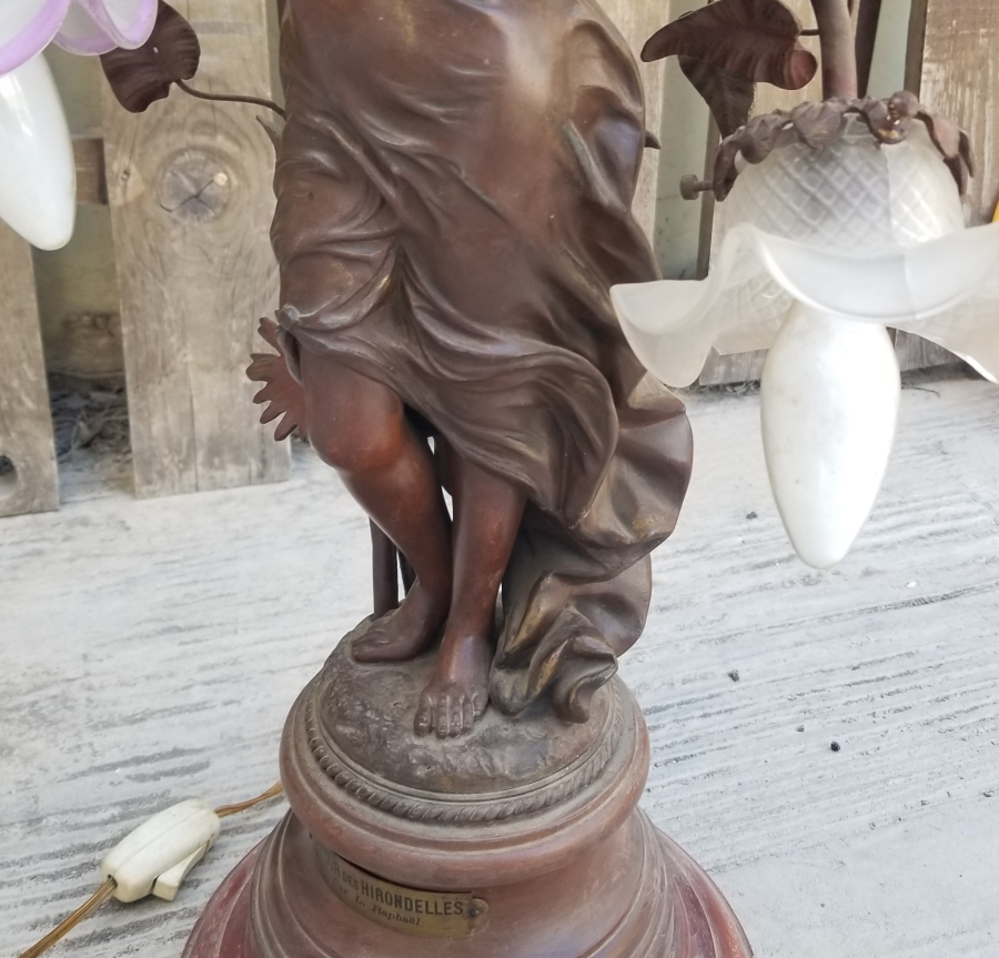 FRANSIZ HEYKELTRAŞ L. RAPHAEL İMZALI NADİR GECE LAMBASI