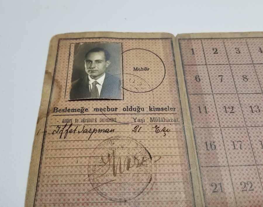 2. DÜNYA SAVAŞI DÖNEMİ NADİR EKMEK KARNESİ