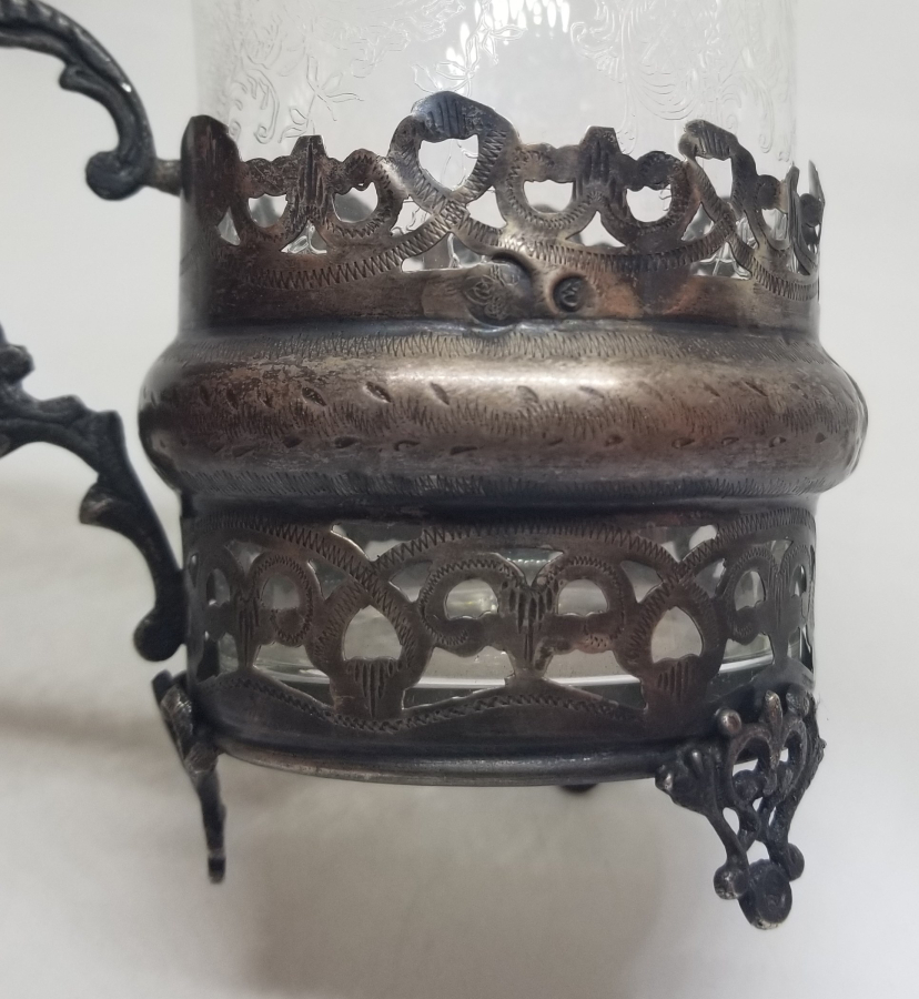 OSMANLI DÖNEMİ TUĞRALI GÜMÜŞ ISTAKA VE BARDAĞI