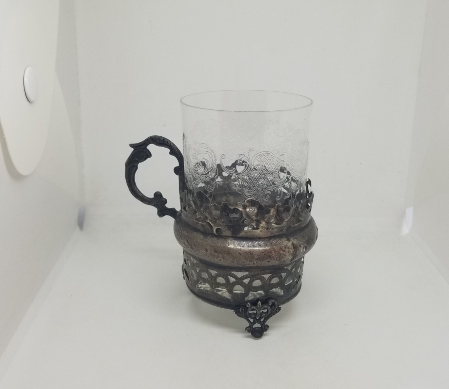 OSMANLI DÖNEMİ TUĞRALI GÜMÜŞ ISTAKA VE BARDAĞI