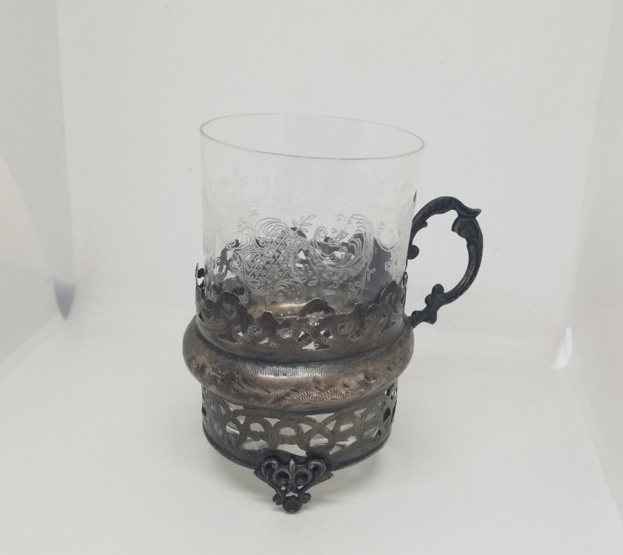 OSMANLI DÖNEMİ TUĞRALI GÜMÜŞ ISTAKA VE BARDAĞI