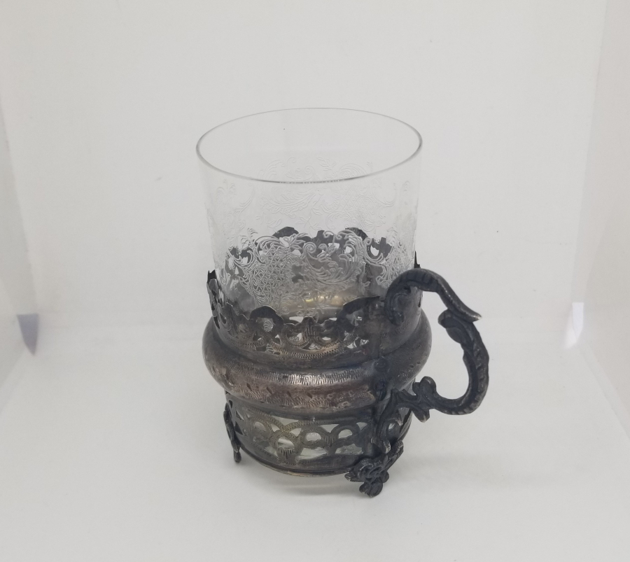 OSMANLI DÖNEMİ TUĞRALI GÜMÜŞ ISTAKA VE BARDAĞI