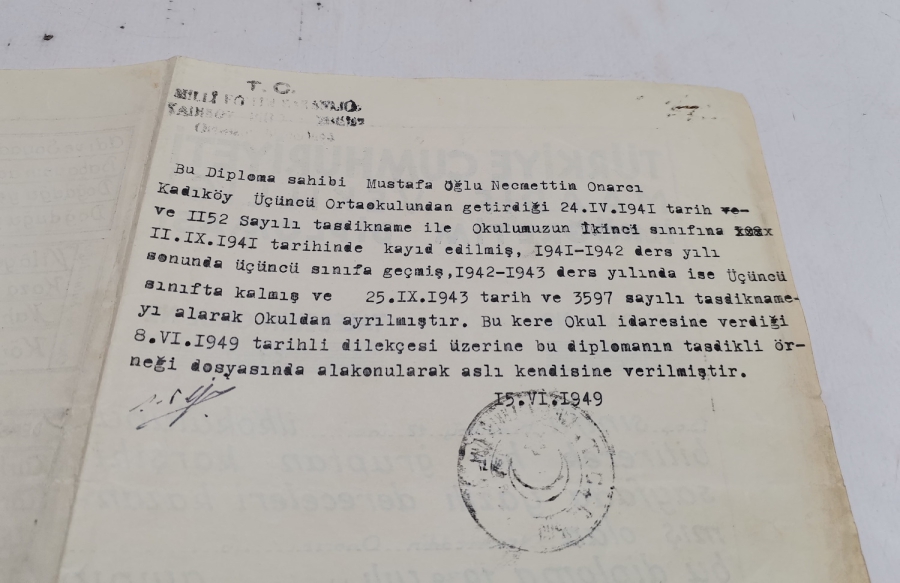 CUMHURİYET BAŞLARI İLKOKUL DİPLOMASI