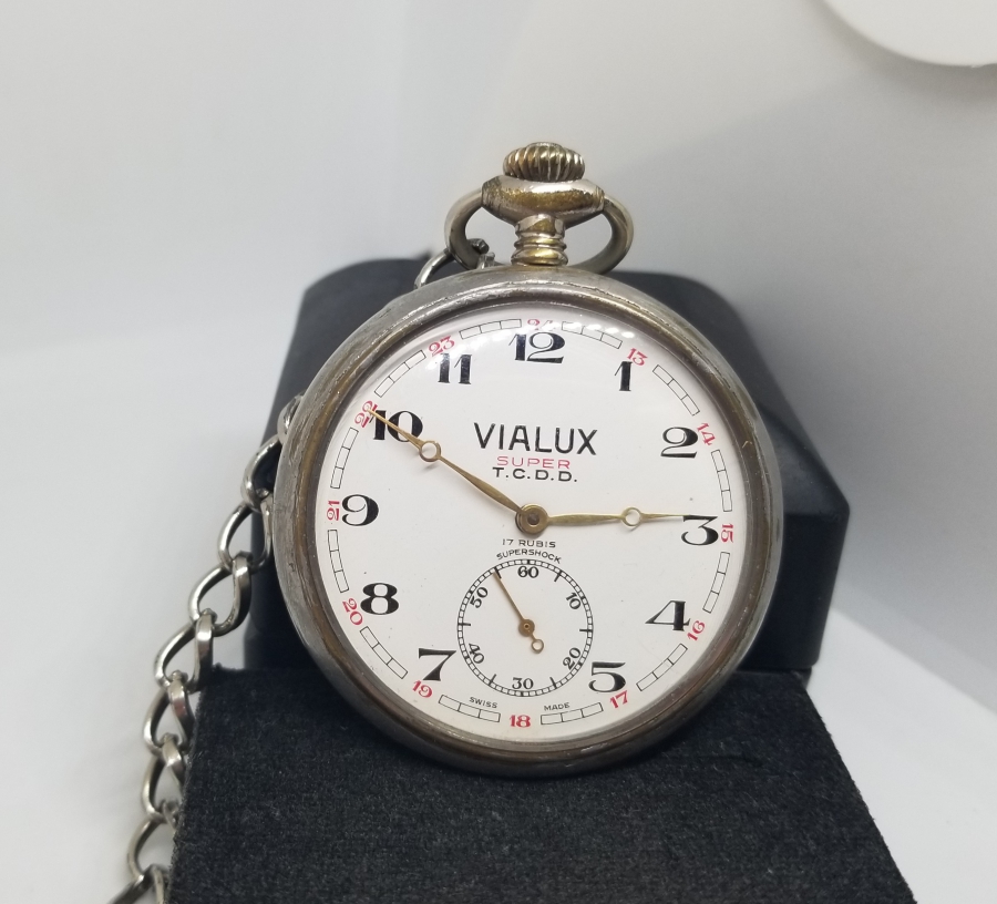 ANTİKA KURMALI TCDD VIALUX CEP SAATİ