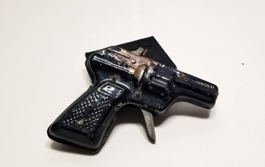 YERLİ YAPIM ANTİKA METAL MANTAR TABANCASI