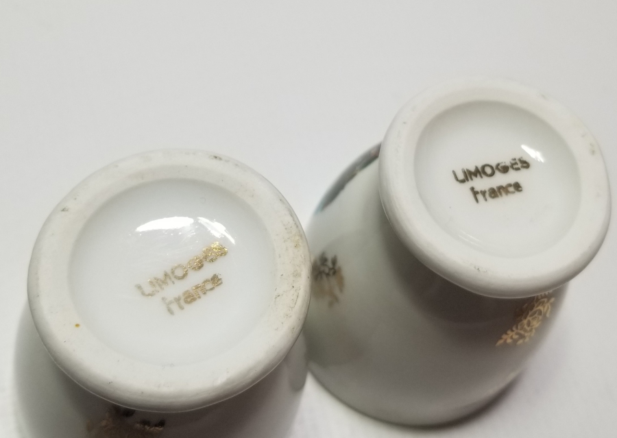 ÜZERİ ALTIN VARAKLI ANTİKA PORSELEN LIMOGES ÇİFT YUMURTALIK
