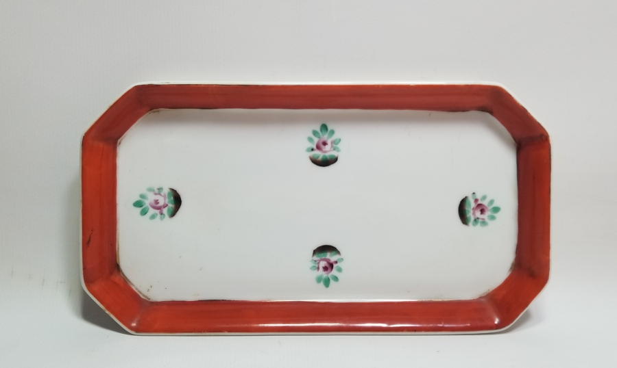 OSMANLI DÖNEMİ PORSELEN HATTAT HOKKA TEPSİSİ