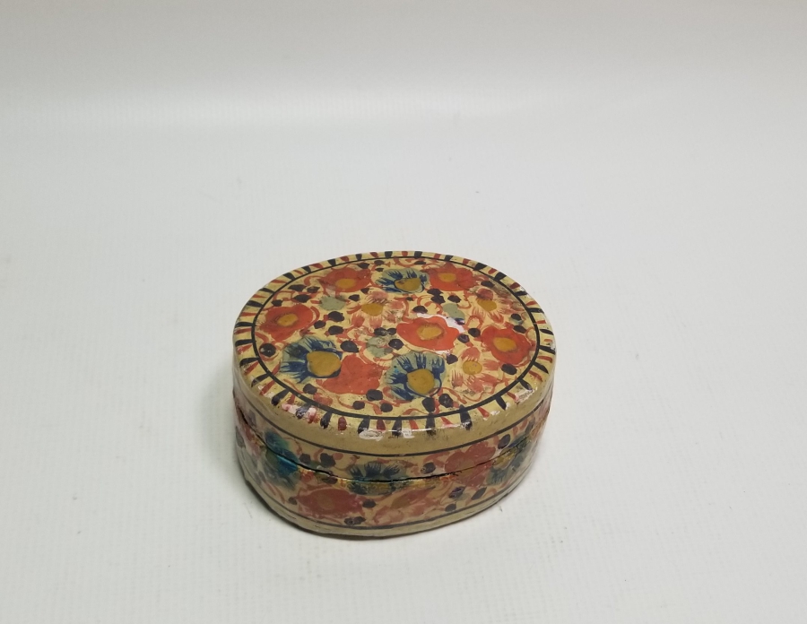 TAMAMI EL BOYAMA OSMANLI DÖNEMİ PAPİER MACHE TESPİH KUTUSU