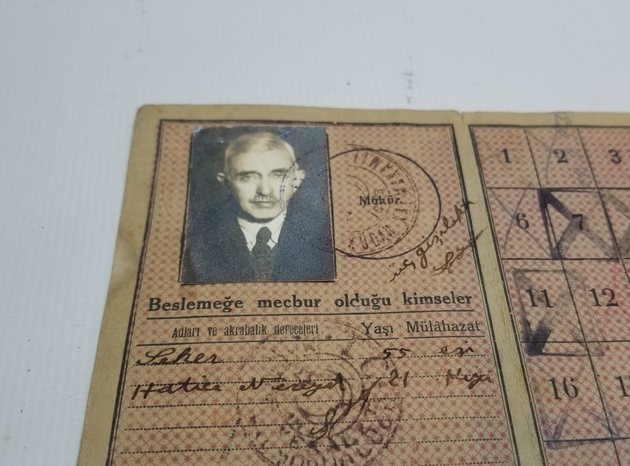 2. DÜNYA SAVAŞI DÖNEMİ NADİR EKMEK KARNESİ