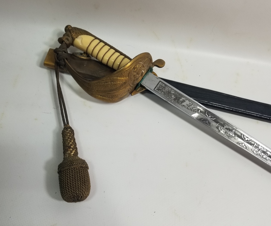 KEMİK SAPLI OSMANLI SON DÖNEM DENİZCİ SUBAY KILICI