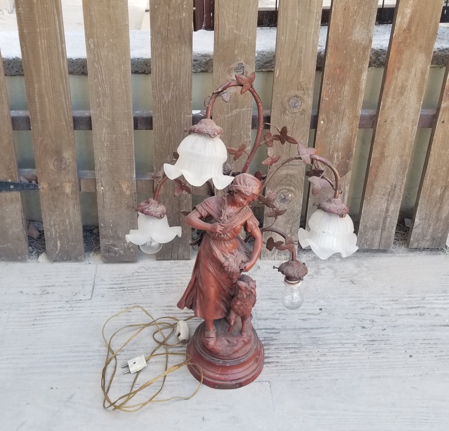 FRANSIZ HEYKELTRAŞ L. RAPHAEL İMZALI NADİR GECE LAMBASI