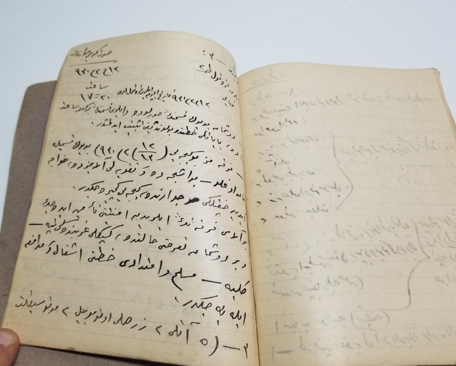 CUMHURİYET BAŞLARI OSMANLICA YAZILI EL YAZMA DERS KİTABI