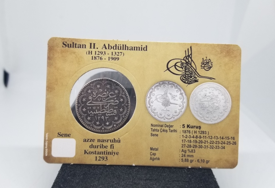 SULTAN ABDÜLHAMİD HAN DÖNEMİ KOLEKSİYONLUK KAPAMASINDA GÜMÜŞ 5 KURUŞ